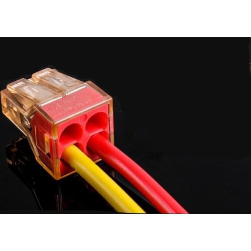 2Pcs Quick Wiring Terminal PCT-404 Hard Wire Connector Plug-in Splitter 4 Position 1 In 3 Out 0.75-4 Square