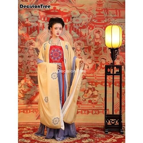 2021 lady casual hanfu traditional chinese costumes ancient retro dance dress woman retro cosplay stage performance costume