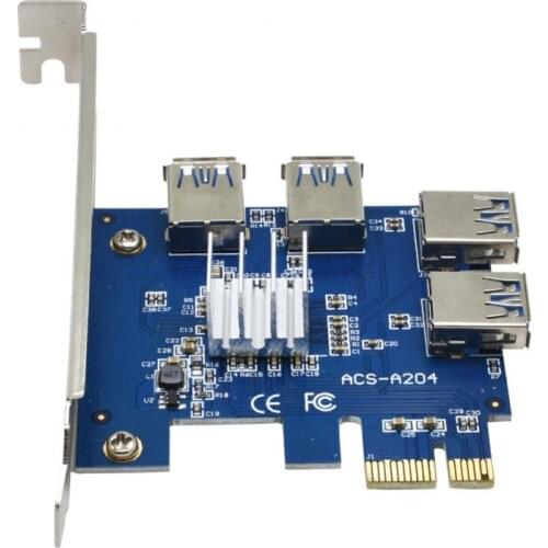 1/3/5/10 Pcs PCI-E To USB Adapter 4-port PCI-E 1X To 16X USB 3.0 Riser Card Extender Board PCIe Adapter For Mining Dropshipping