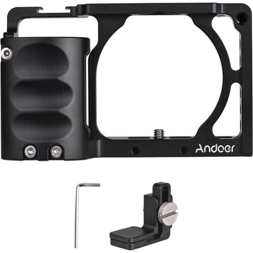 Andoer Protective Video Camera Cage + Hand Grip Kit Film Making System with Cable Clamp for Sony A6000 A6300 A6500 NEX7 ILDC