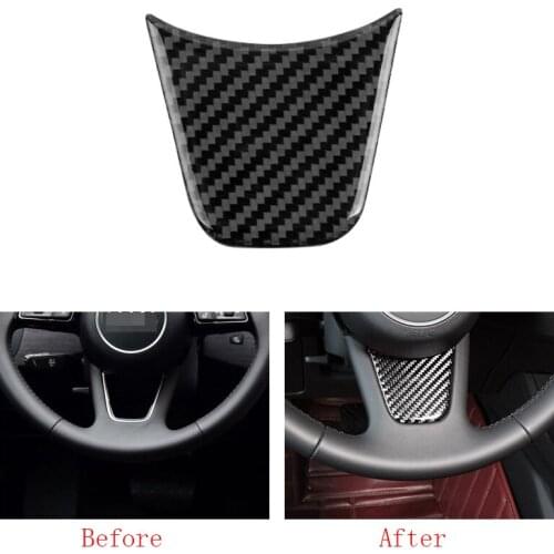 Car accessories 100% Real Carbon Fiber Steering Wheel Bottom Panel Cover trim For Audi A3 2017 & A4 B9 17-18 & A5 2018