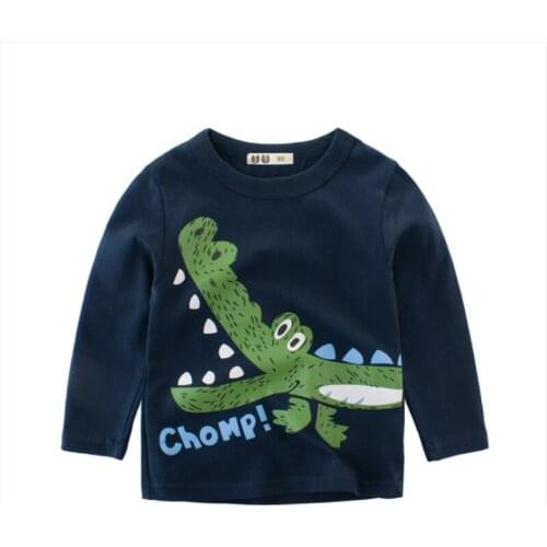 BINIDUCKLING Autumn Toddler T-shirt For Boy Girls 2PCS Cartoon Dinosaur Long Sleeve Cotton Birthday School T-shirt Kids Clothes