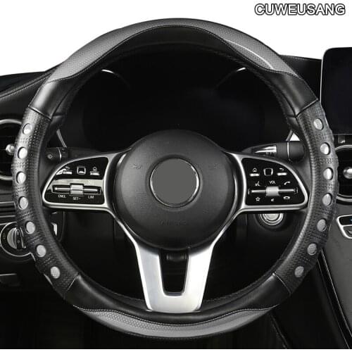 CUWEUSANG Carbon Fiber Leather Car Steering Wheel Cover For Chevrolet Cruze Captiva Lacetti Aveo Niva Spark Sonic Trax Camaro