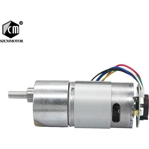 DC 6V/12V/24V 4-500RPM High Torque Gear Box Electric Motor Shaft 6mm Gear Motors with Encoder