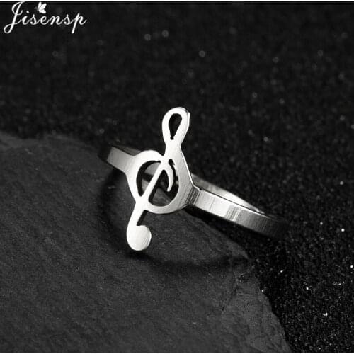 Elegant Musical Notes Finger Rings Statement Jewelry for Women Adjustable Music Cute Ring Girls Stainless Steel Ring Party Gift