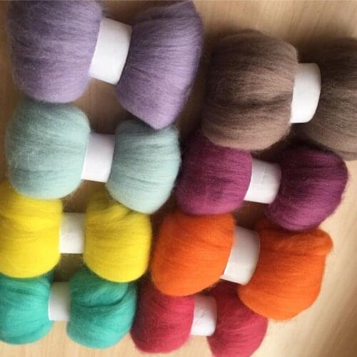 Needle felting DIY roving felt 100% merino wool fiber mix color 10g/8pcs/lot