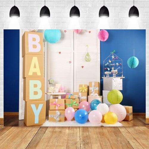 Yeele Baby Birthday Photocall Ballon Gift Box Photography Backdrop Personalized Photographic Backgrounds For Photo Studio