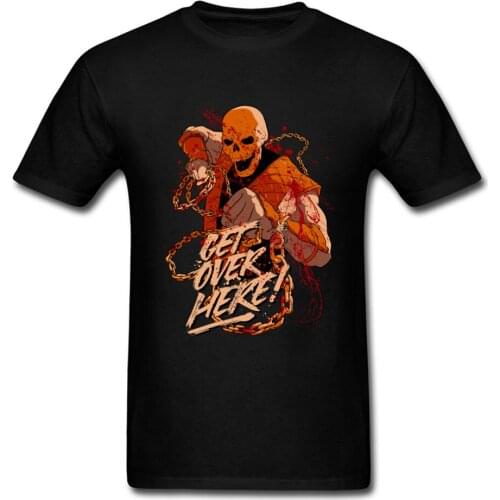 Young T Shirt Scorpion Get Over Here Tshirt Men Vintage T-shirts Skull Print Tops & Tees Hip Hop Streetwear Cotton Black Clothes