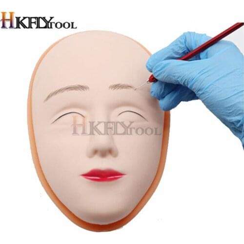 5D Facial Tattoo Training Head Silicone Practice Permanent Makeup Lip Eyebrow Tattoo Skin Mannequin Doll Face Head Tool Parts