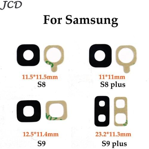JCD 2pcs New Rear Back Camera Glass Lens Cover For Samsung Galaxy S8 Plus S8plus S9 Plus S9plus With Adhesive Tape Replacement