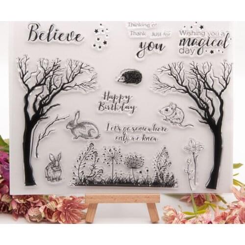 Rabbit Hedgehog Silicone Clear Seal Stamp DIY Scrapbook Diary Coloring Embossing Album Decoration Rubber Stamp Handmade Reusable