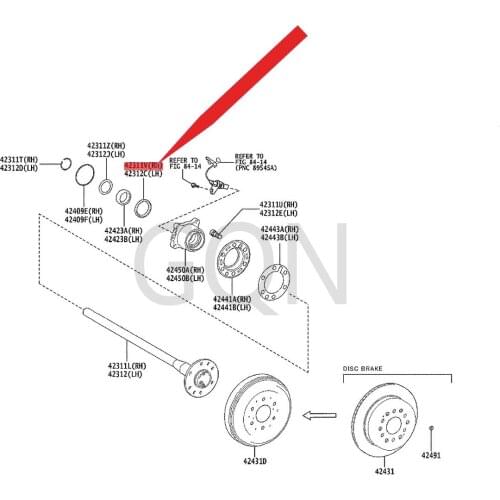 Oil seal (for the right axle shaft of the rear axle) 2019-Toy ota GRA NAC EHI ACE LAN DCR UIS ER rear wheel oil seal