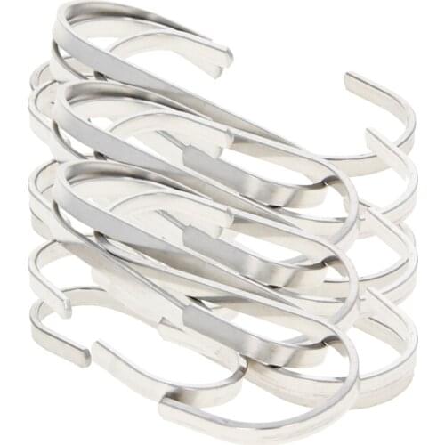 MroMax 4/8/10/15/20pcs Widen S-shaped Hooks 304 Stainless Steel Polishing 19x19mm/19x25mm/22x32mm/35x38mm Home Door Wall Hooks