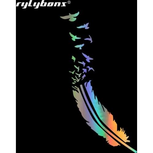 New Car Styling Feather Bird Car Stickers and Decals Motorcycle Car Accessories for Car Sticker for Auto Products