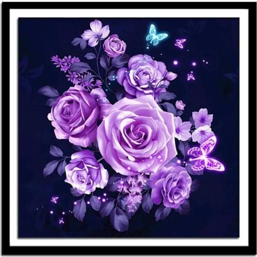 New Diamond Painting Full Of Diamond Rose Flower Living Room Bedroom Cross Stitch Handmade Point Diamond Home Decoration Product