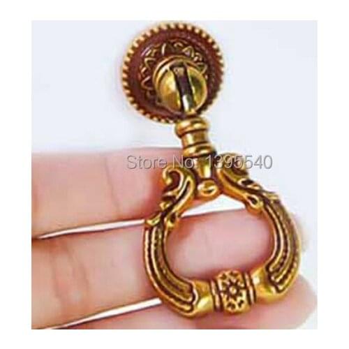 New 2pcs Antique Cabinet Hanle Single Hole Vintage Brass Knobs Creative Cupboard Closet Drawer Handles Bars Pulls hardware knobs