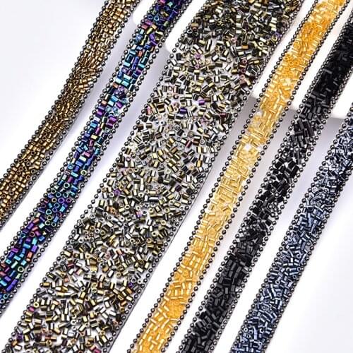 New 5 Yards Rhinestone Trim Beaded Bandind Hot Fix Applique Wedding Decoration Ribbon Belt Diy Accessories Garment 1/1.5/3cm