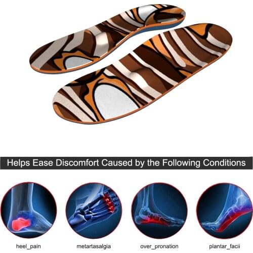 Colorful Pattern Inserted EVA -Orthotic Arch Support Insoles with Orthopedic for High Arched Foot Full Length, iFitna