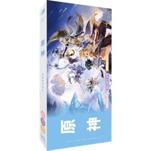 340 Pcs/Set Game Genshin Impact Postcard Anime Game Character Greeting Card Message Card Gift -40