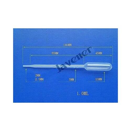 100PCS 1ml Transparent Pipettes Disposable safe Plastic Eye Dropper Transfer Graduated Pipettes