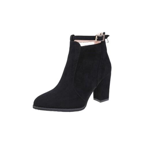 Hot Women shoes Winter Autumn Spring Casual Women High Heels Pumps Warm Ankle boots Women Botas Shoes Mujer Zapatos size34-39