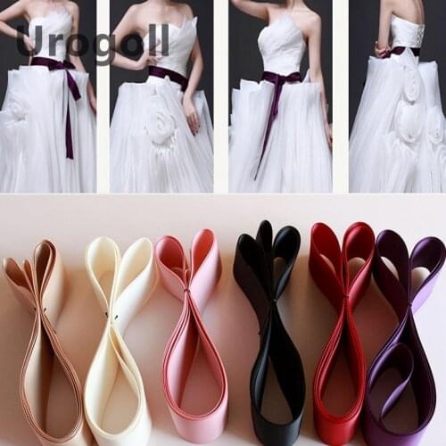 Simple Wedding Belts Satin Wedding Dress Bridal Ribbon Belt Party Bridesmaid Dress Girdle Cummerbunds Waistband for Lady Women
