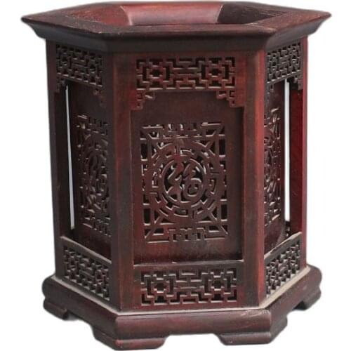 Wood Carving Pen Pen "Six Angle Hollow Mahogany Ornaments Pen