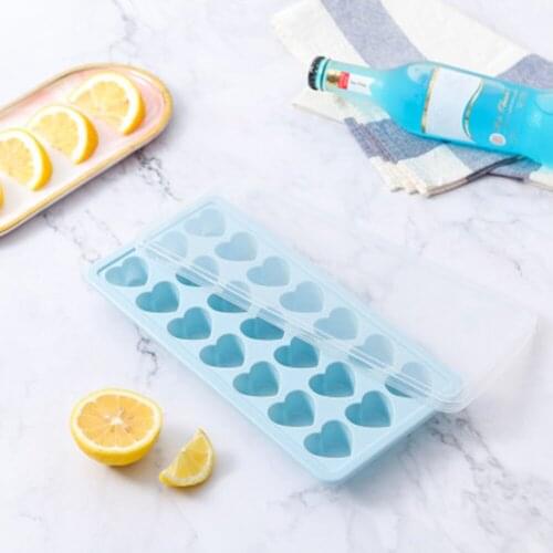 21 Grids Heart Shape Ice Tray Silicone DIY Ice Block Mold Storage Case Ice Cream Chocolate Container Kitchen Bar Gadgets With