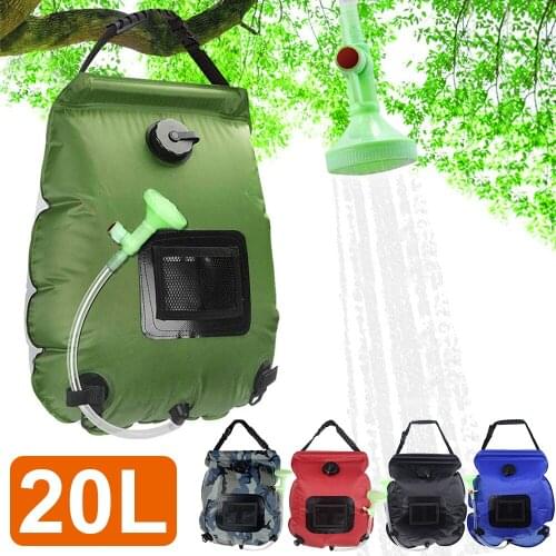 Outdoor camping water bag, solar shower bag, folding heating, outdoor shower, hiking, mountaineering, replaceable shower head, 2