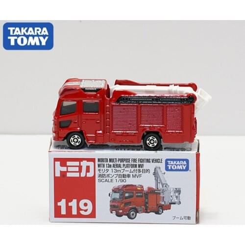 Takara Tomy Tomica 1:90 Alloy Diecast Diorama Morita Multi Purpose Fire Truck Car Model Miniature Carros NO119 Toys