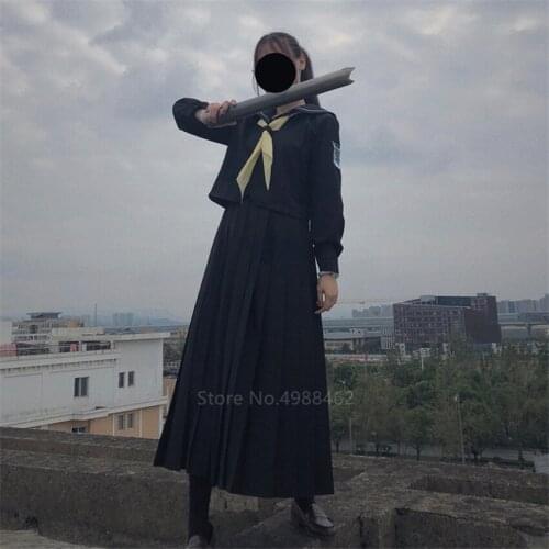 Girls Skirts Elastic Waist Japanese Student School Uniform Solid Color Pleated JK Suit Cosplay Black Grey Navy Bottoms for Women