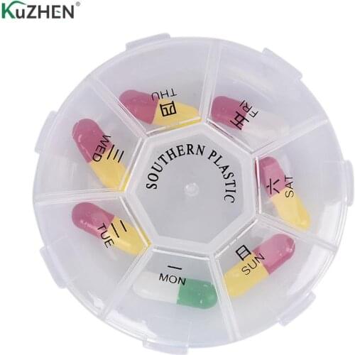 1pc Mini Weekly 7 Day Tablet Pill Medicine Boxes Holder Storage Organizer Container Case Splitter Travel Pill Box