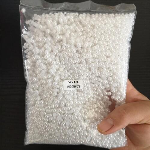 10000pcs Transparent Acrylic Half Round Beads DIY Fluffy Slime Clay Anti Stress Toy Beads Crafts Party Supply