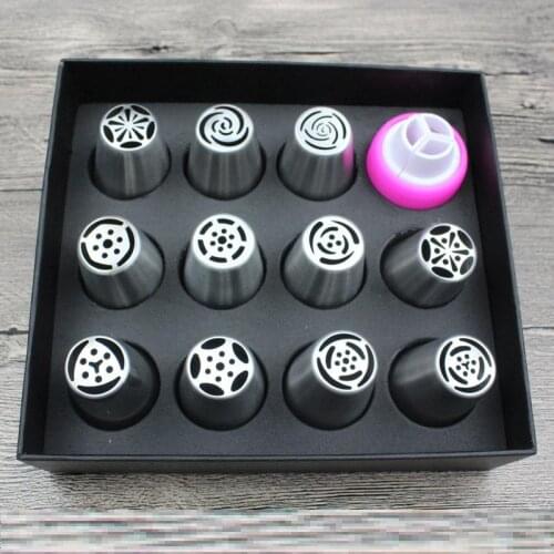 12Pcs/Lot Russian Tulip Icing Piping Nozzles Cake Decoration Tips Baking Tools Gifts