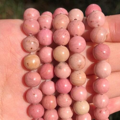 2/3/4/6/8/10/12mm Natural Smooth Red Rhodonite Stone Beads Round Loose Beads Diy For Accessories Jewellery Making 15"