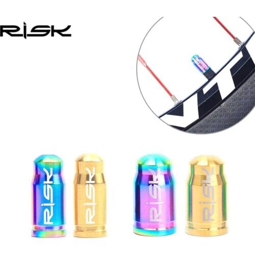 RISK 2pcs Titanium Bicycle Presta/Schrader Valve Cap Bike Tire Tyre Conversion Gas Dust Cover MTB Bike Valve Adapter Valve Cover