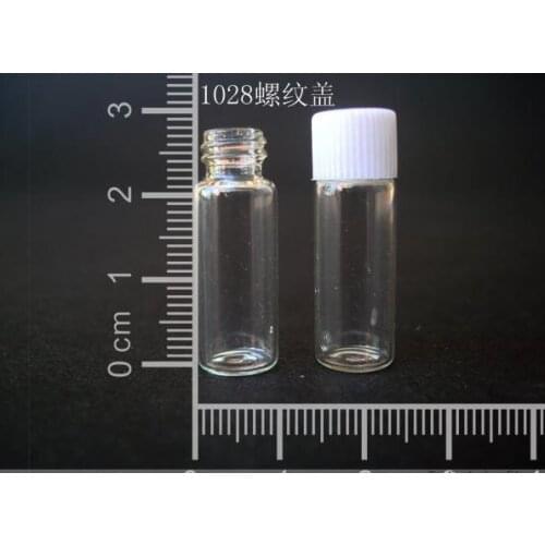 20 pcs 1ml 10x28mm Small Clear Glass Bottle Vial Pendant With White Plastic Caps For Wedding Holiday Decoration Christmas Gifts