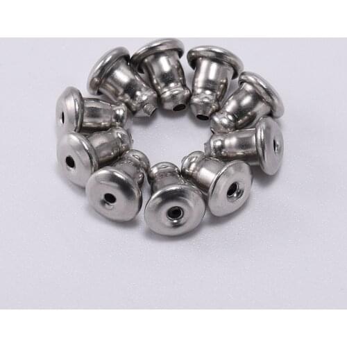 50pcs 4.8*5.8mm High Quality Stainless Steel Earring Back Plug Earring Settings Base Ear Studs Backs Earring Stopper WholeSale