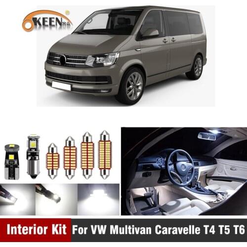 White Canbus Error Free Led Interior Lighting Kit For VW Volkswagen T4 T5 T6 Multivan Caravelle Transporter Dome Map Light