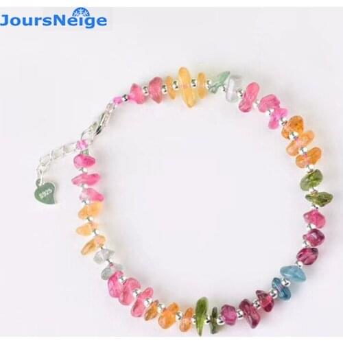 Wholesale Natural Tourmaline Stone Bracelet DIY fashion Jewelry Tourmaline Gravel Shape Bracelet for Women Girl Beauty Jewelry