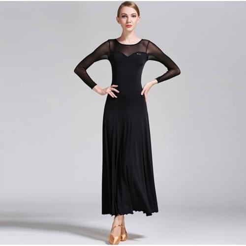 Black/red/rose red ballroom dancing dress sexy mesh long dress for women expansion ballroom dance costume 4 size available S8007