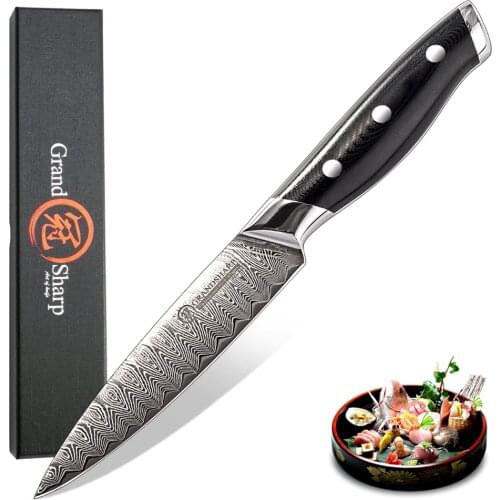 Damascus Kitchen Knife 5 Inch Utility Knife VG10 Japanese Damascus Steel Chef Knife 67 Layers Damascus Steel Home Cooking Tools