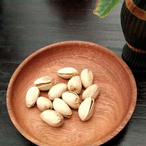 Japanese Style Wooden Tray Round Fruit Sancks Breakfast Display Plate Dessert Cake Storage Serving Tray Kitchen Organization