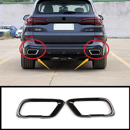 Stainless For BMW X5 G05 X7 G07 2019-2021 M Sport Version Car Pipe Throat Exhaust Outputs Tail Frame Trim Cover Auto Accessories