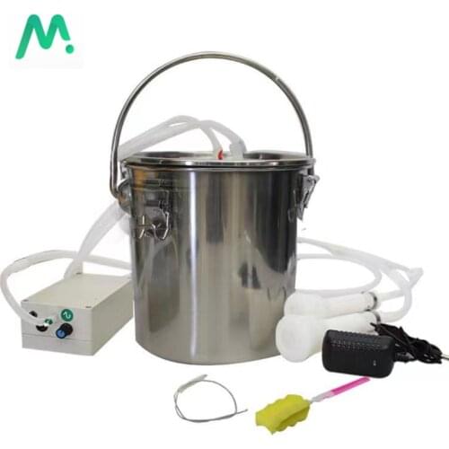 5L Electric Milking Machine For Cattle Goat Pulse Milk machine Stainless Steel Bucket Goat Milker Vacuum Pump Suction Livestock