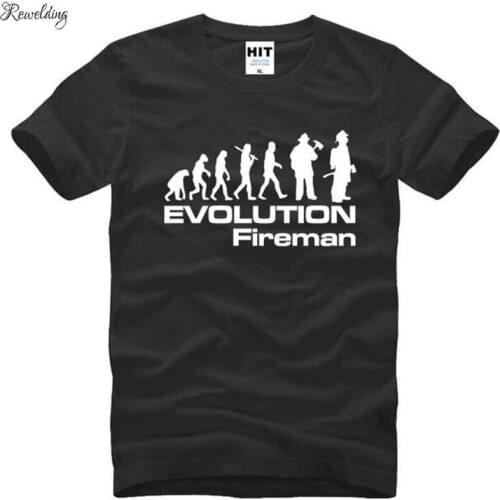 Evolution Of A Fireman Printed T Shirts Men Summer Short Sleeve O-Neck Cotton Mens T Shirt Novelty Men Top Tee Firefighter Gift