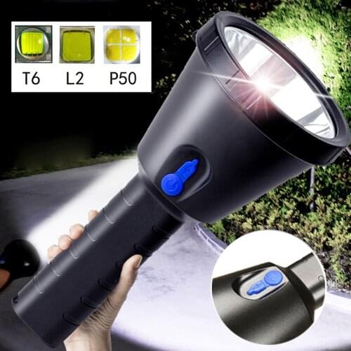 T6 L2 XHP50 Flashlight Torch Powerful LED Flashlight Camping Fishing Lamp Searchlight Rechargeable 3 Modes Waterproof Lights