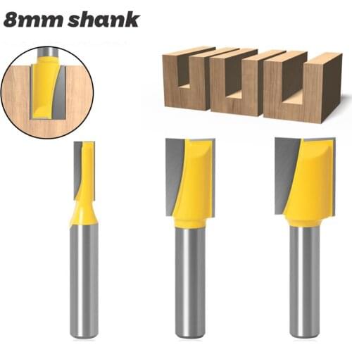 1PC 8MM Shank Milling Cutter Wood Carving Cleaning Bottom Engraving Bit Solid Carbide Router Bit Woodworking Tools Endmill