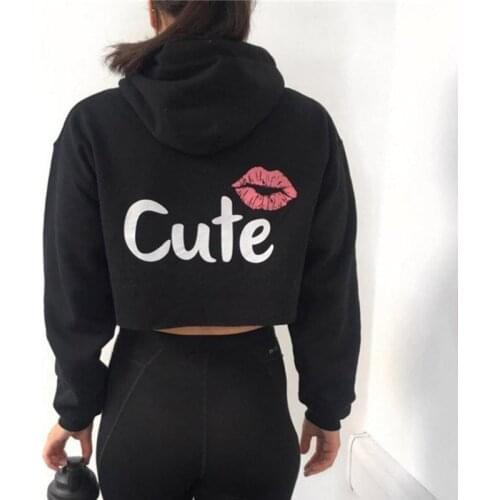 Cotton Crop Sweatshirt Hoodie for Ladies Thermal Graphic Hoodie Y2k Streetwear Women Kpop Clothes Oversized Female Sports Jacket
