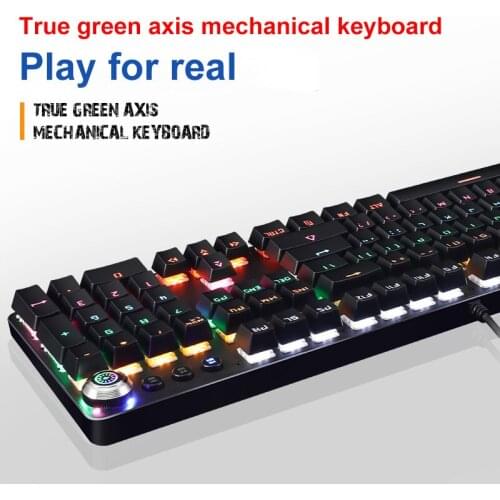 104 Keys USB Wired Blue Switch Gaming Mechanical PC Keyboard for Windows Professional Ultra-slim Wired Keyboard